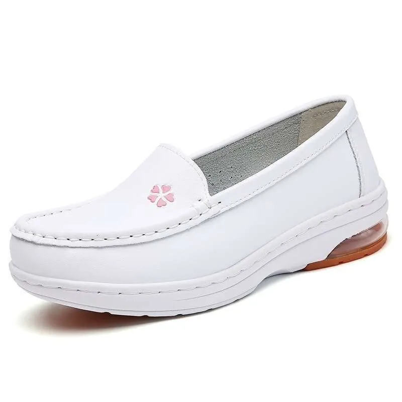 2024s Fashion trend Nurse Leather women's Thick Work shoes soft soles_voghion.com