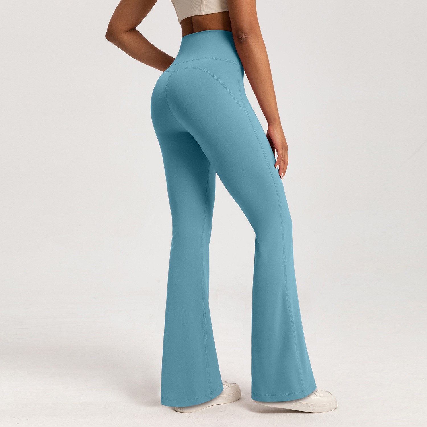 Pantalon de yoga haut de gamme slim taille haute à jambes larges, bas respirant, leggings de sport décontractés pour femmes