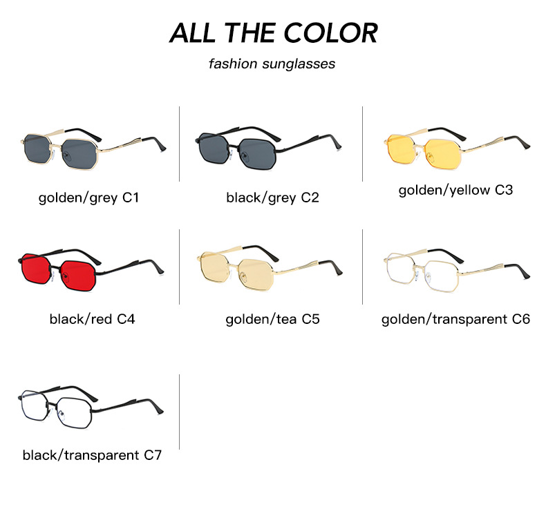 Moda Uomo stretto moda rettangolo donna metallo occhiali da sole di marca di lusso 2024 Classico Oculos Masculino lenti UV400_voghion.com