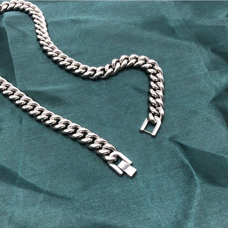 Titanium Steel American Necklace For Men And Women, Simple Collarbone, Trendy Brand, Versatile Cuban Hip-hop Thick_voghion.com