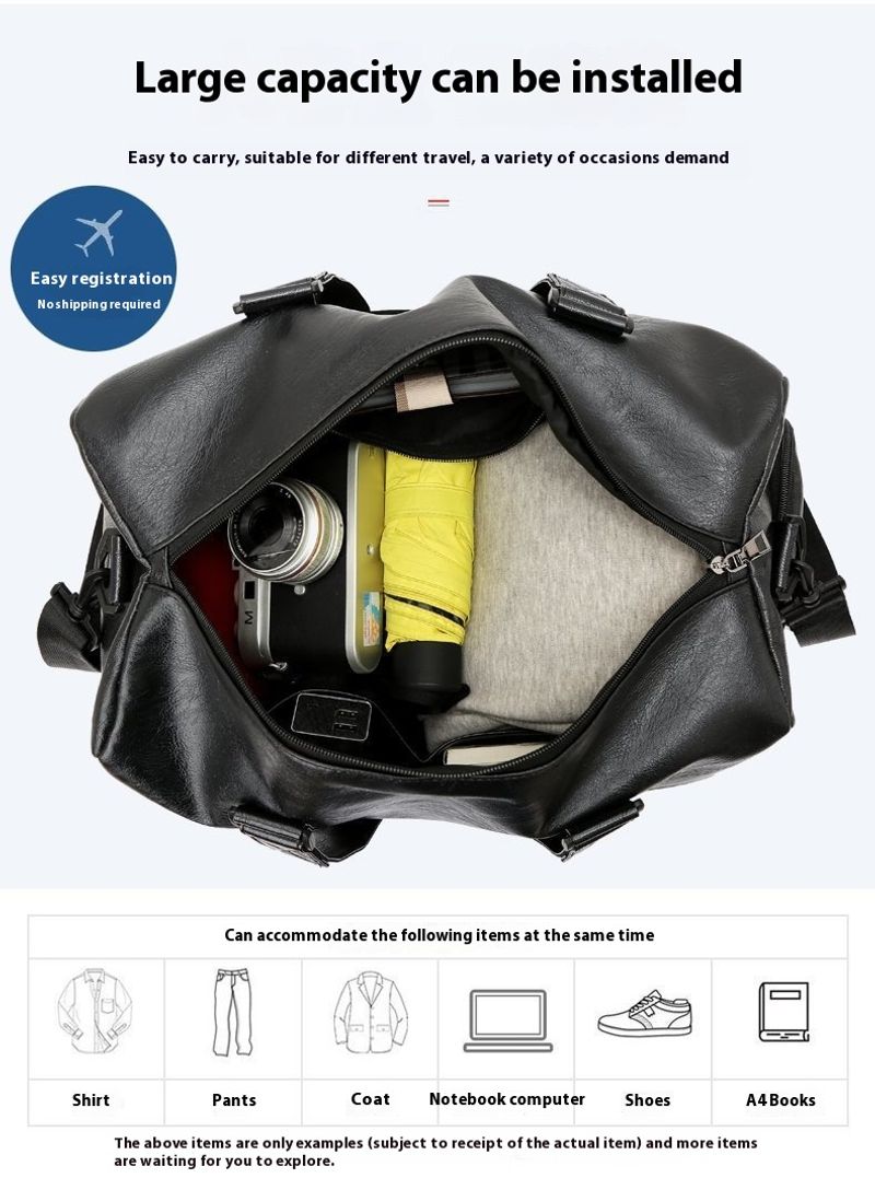 Neue trendige Fiess-PU-Reisetasche großem Fassungsvermögen Herren mit Spritzschutz für Sport und Damen_voghion.com