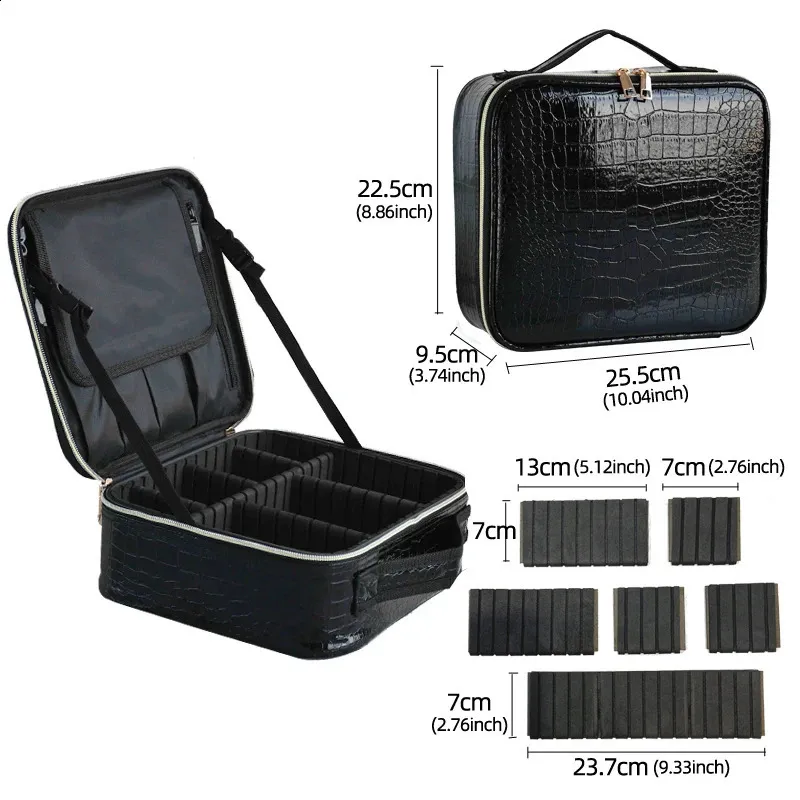Trousse de maquillage en cuir PU pour femme, trousse de voyage multifonctionnelle et portable pour ranger le maquillage 241220_voghion.com