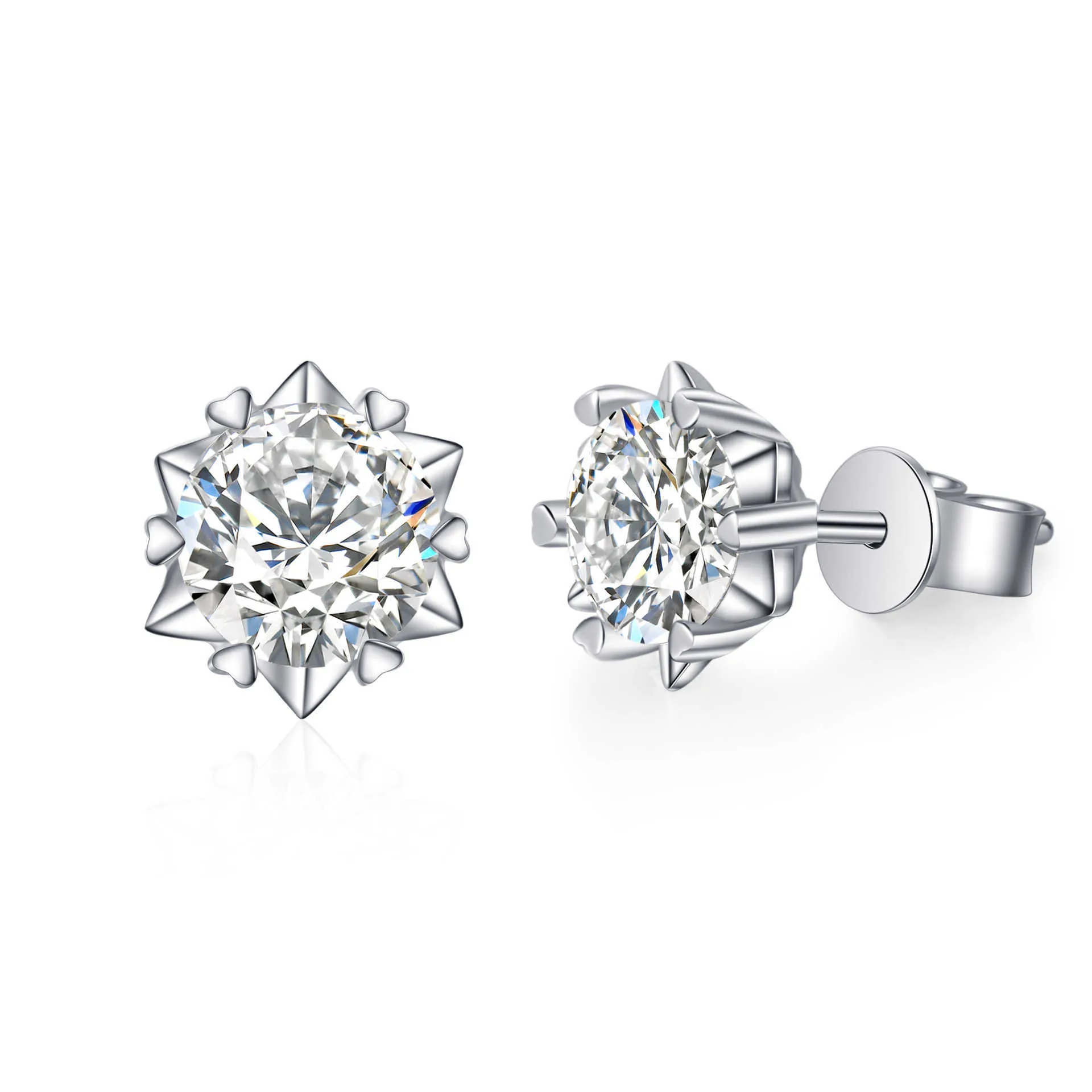 Diamant-Ohrstecker 0,6 ct – 2,0 ct D-Farbe Sterling Silber platiniert Moissanit Ohrringe Schraubverschluss_voghion.com