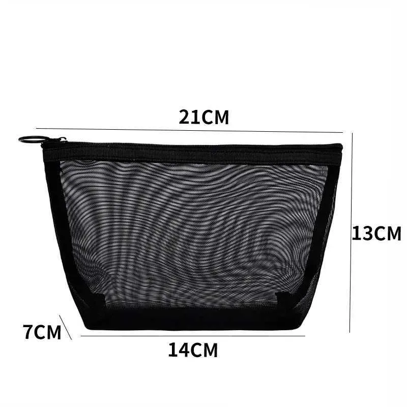 5/1 pezzo di organizer da viaggio portatile per cosmetici, piccolo, trasparente, in rete, rosso, Y241023_voghion.com