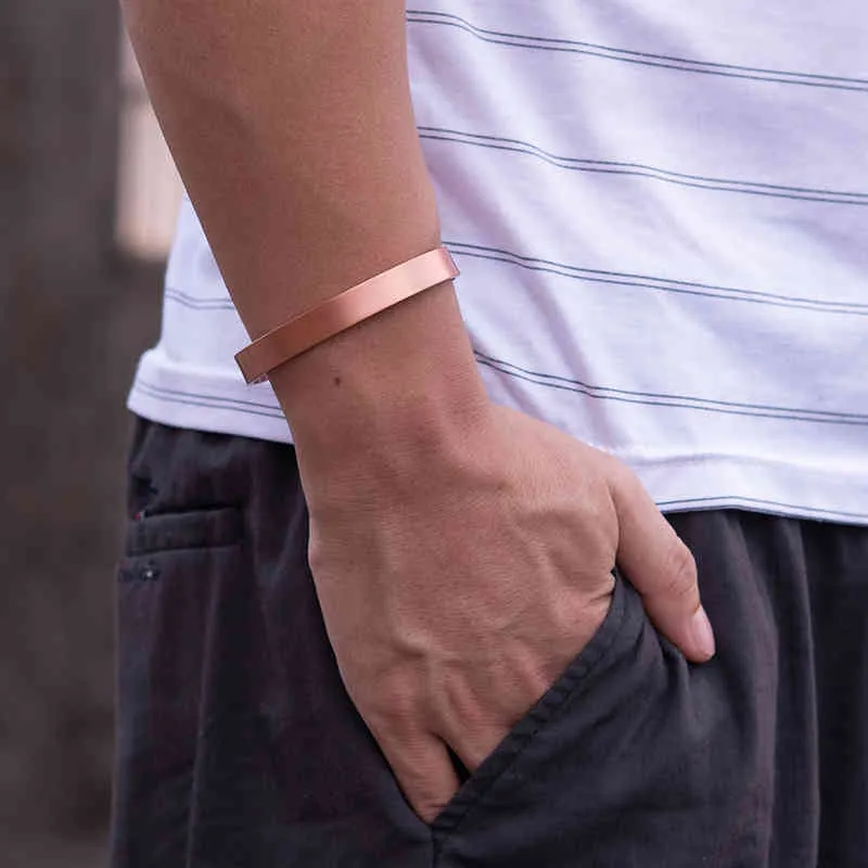 Pure Copper Magnetic Cuff Bracelet For Men Arthritis Therapy_voghion.com