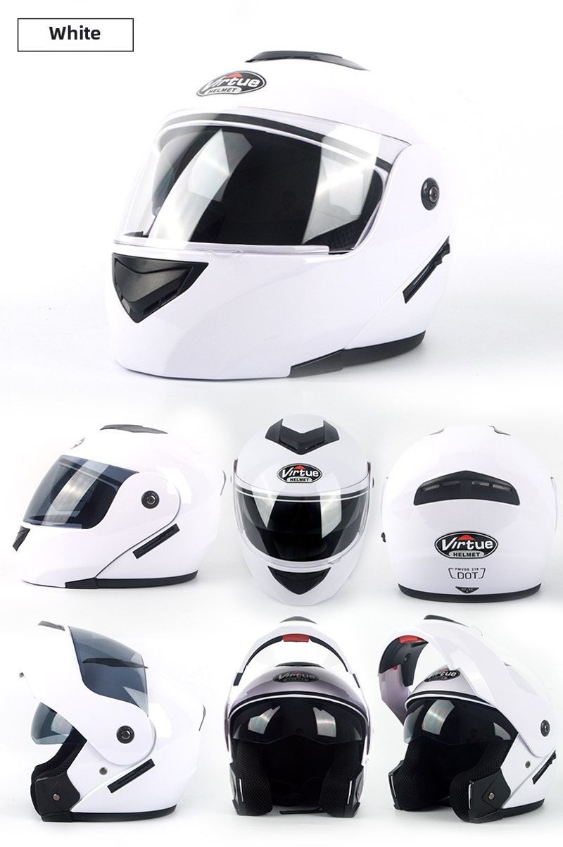 Casque de moto électrique à double lentille pour hommes et femmes, quatre saisons, Bluetooth, tendance et cool_voghion.com