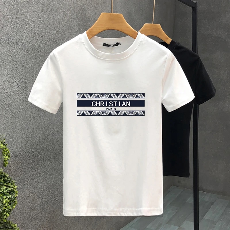 Paris Brand 100% Cotton High Quality Printing Couple Tees Summer Haruku For Men Women Short Sleeve T-shirt Asian Size