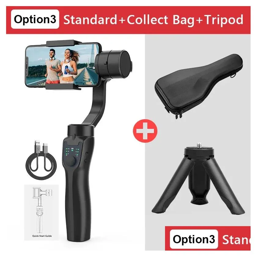 F8 Handheld 3Axis Gimbal Phone Holder Anti Shake Video Record Stabilizer For Cellphone Smartphone 241220 Drop Delivery_voghion.com