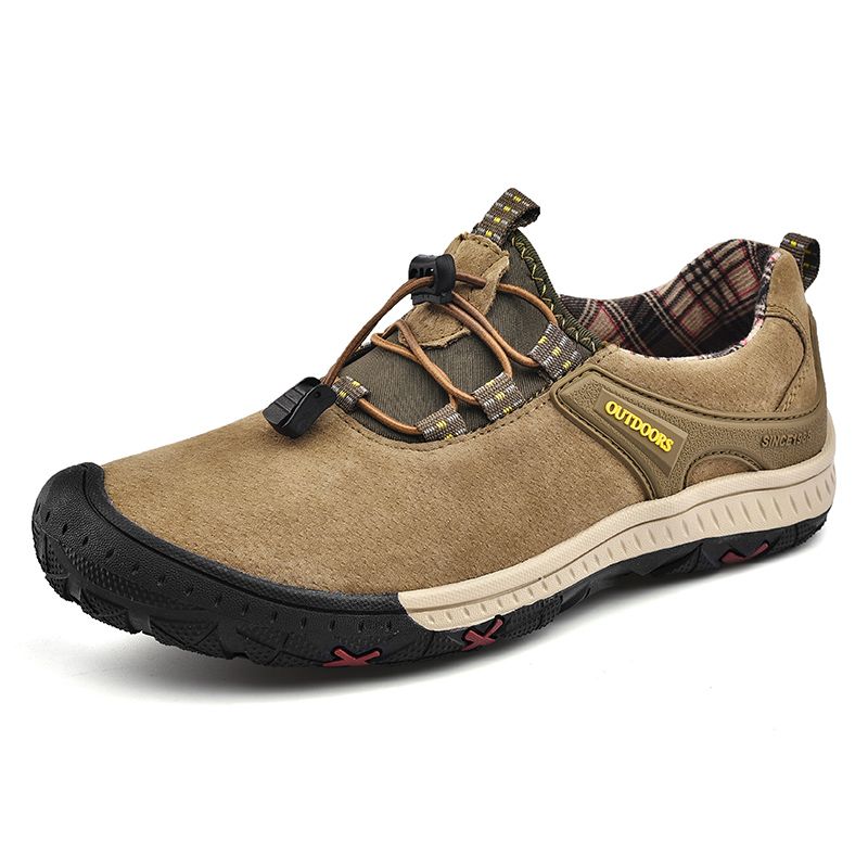 Outdoor Hiking Sneakers Sping Casual Men Shoes Breathable Suede Leather Anti-skid Walking Shoe Hot Sale Footwear_voghion.com