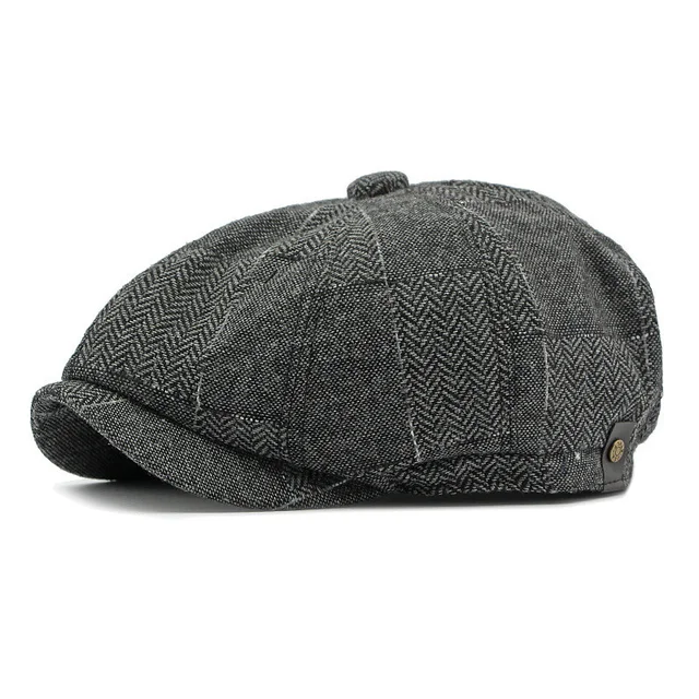 Hot Sale 2024 Four Seasons Cotton Solid Newsboy Caps Flat Peaked Cap Men and Women Painter Beret Hats 173_voghion.com