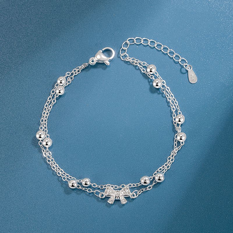 Prachtige armband met dubbele laag en strikontwerp, vriendschapsarmbanden met kralen, verstelbare, sterke sieraden voor vrouwen_voghion.com