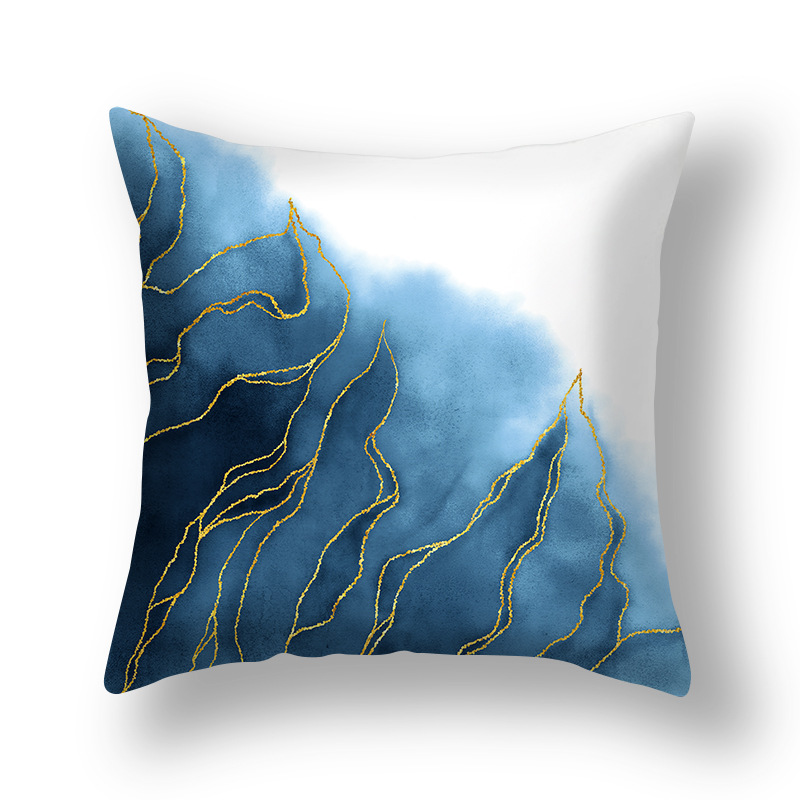 Nuovo cuscino astratto nordico oro verde dorato federa modello inchiostro divano soggiorno comodino_voghion.com