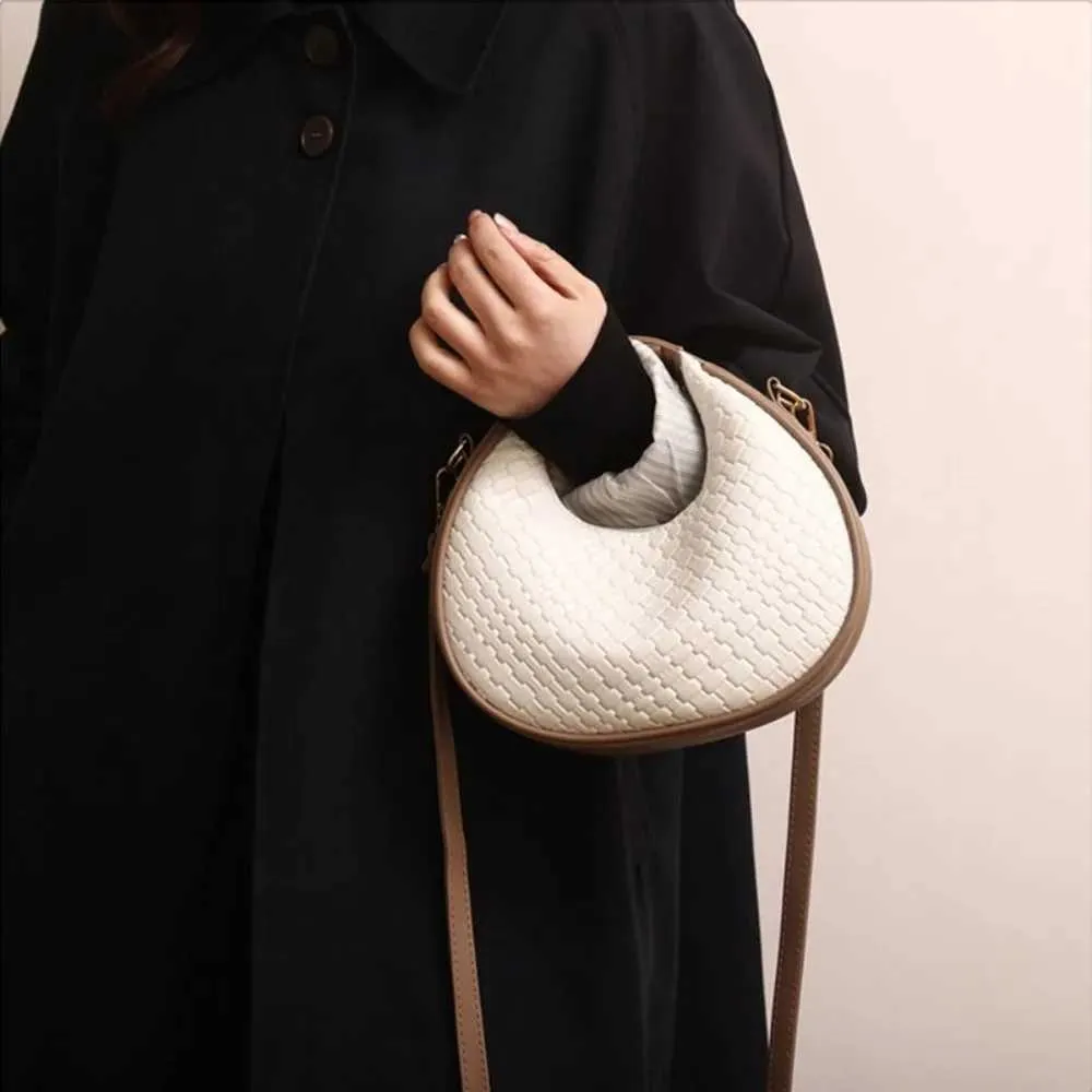 Borsa a tracolla alla moda da donna, retrò, a mezza luna, in pelle PU, borsa a mano, casual, versatile, a tracolla Ba241106_voghion.com