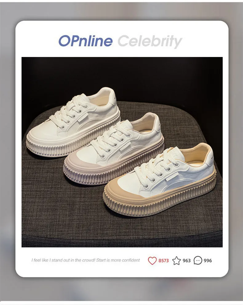 Sieviešu ikdienas galda apavi no īstas ādas, paaugstināta, bieza zole, nodilumizturīgs, neslīdošs cepums un elpojošs_voghion.com