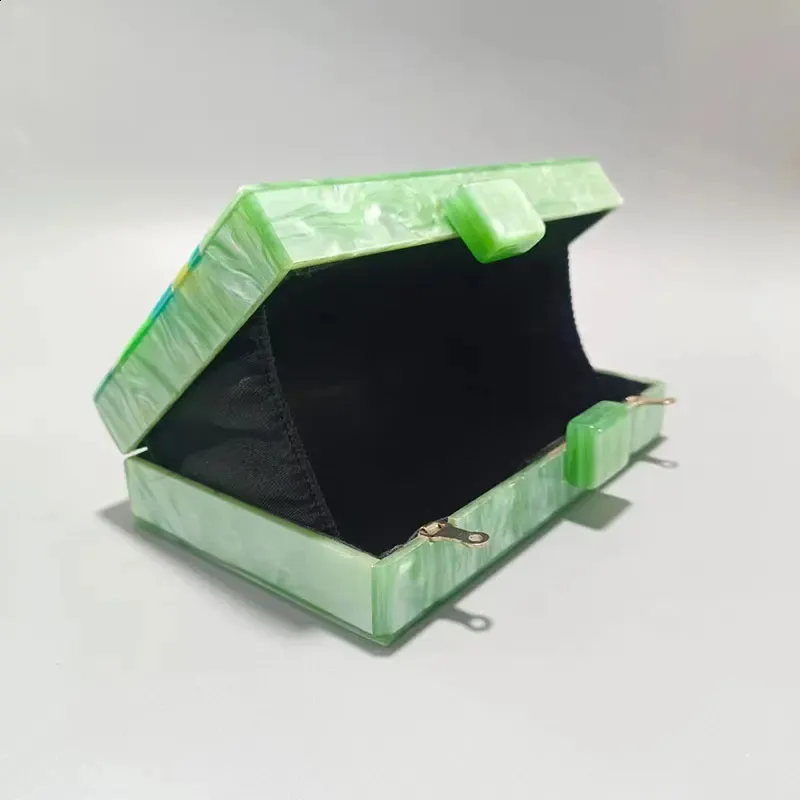 Borsa da sera a tracolla in acrilico per banchetti nuziali, patchwork, colori contrastanti, pochette, tracolla, portafogli e borse da donna_voghion.com