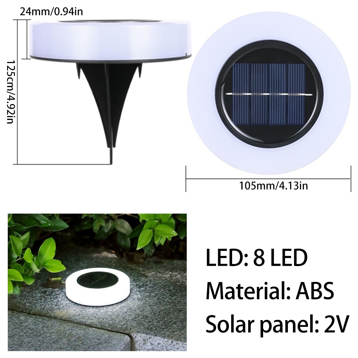 Lampes solaires de jardin extérieures LED Lampes solaires au sol Paysage étanche Chemin de sol sous lampe de spot Éclairage de décoration_voghion.com