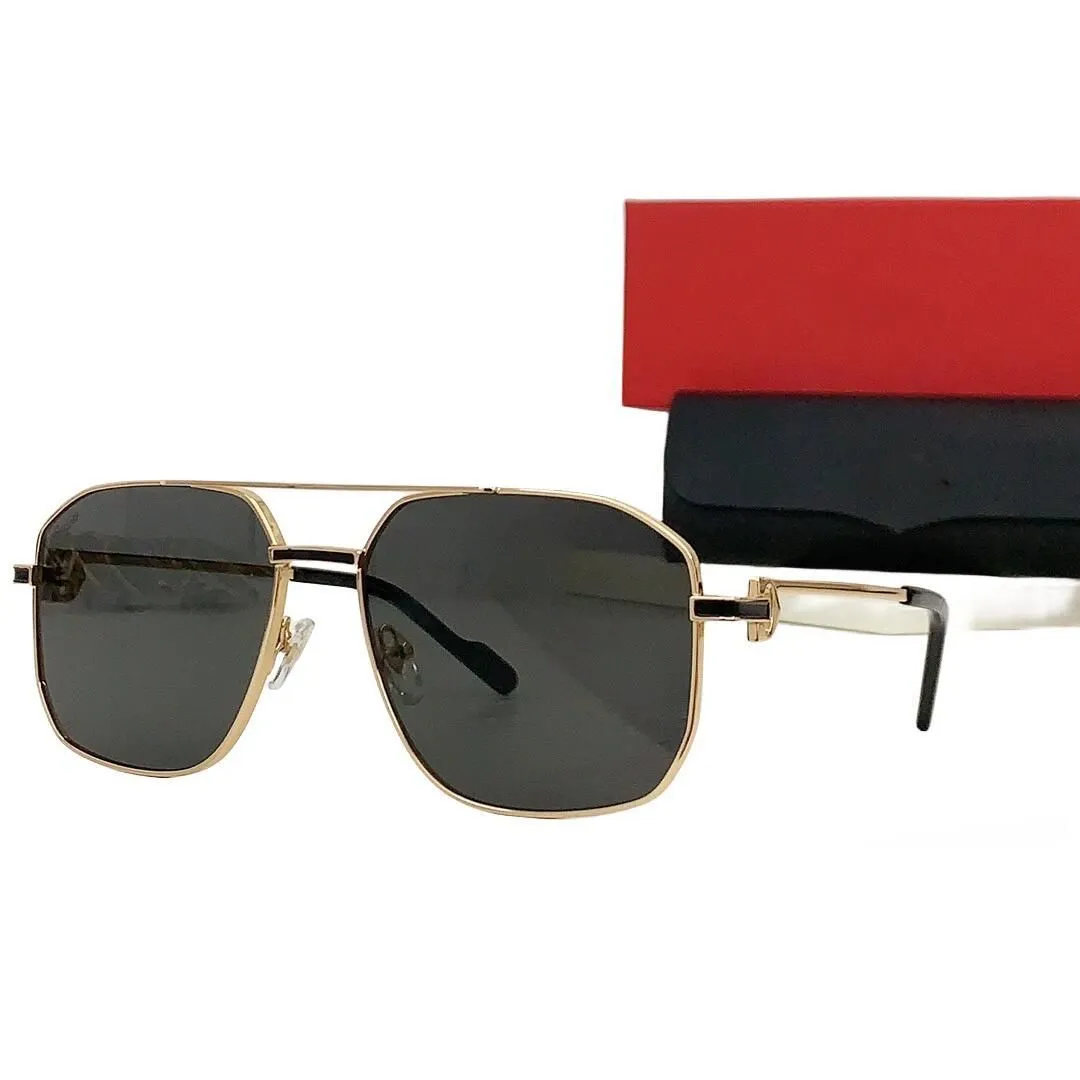 Rechteckige Halbrahmen-Sonnenbrille für Damen aus Metall mit schmalem Rahmen CT0333S. Wunderschöne Verzierung an den Bügeln in Gold und Silber_voghion.com