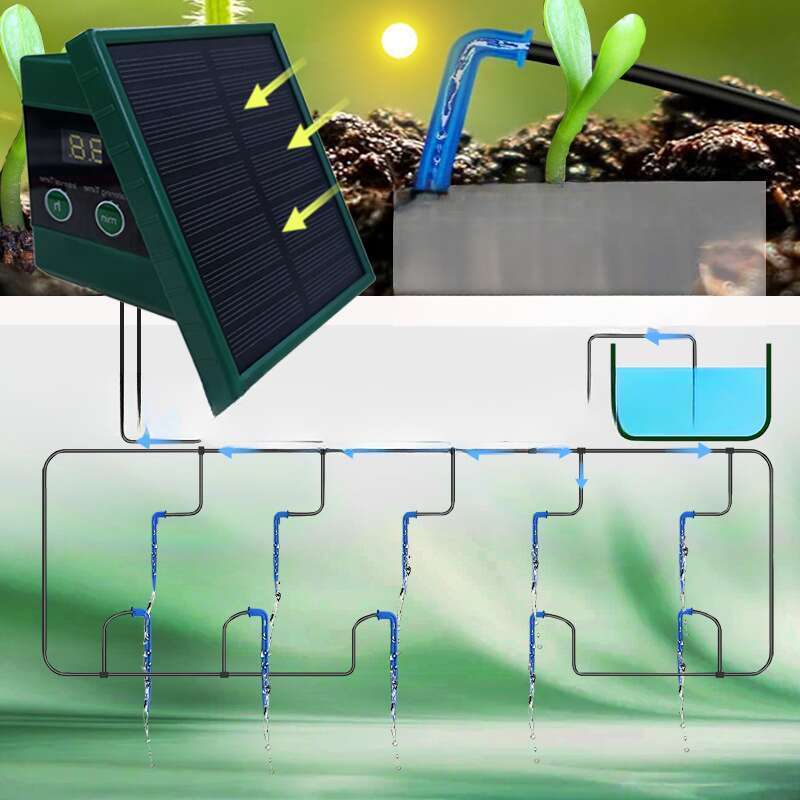 Temporizador de irrigação movido a energia solar Lazy Artifact Sistema de irrigação por gotejamento automático_voghion.com