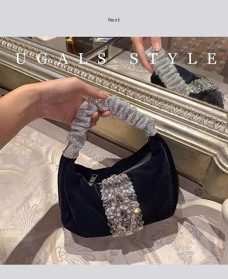 Borsa a mano da donna con glitter scintillanti Rhies Dia, da sera, alla moda, da sposa, da festa, pochette, borsa a tracolla_voghion.com
