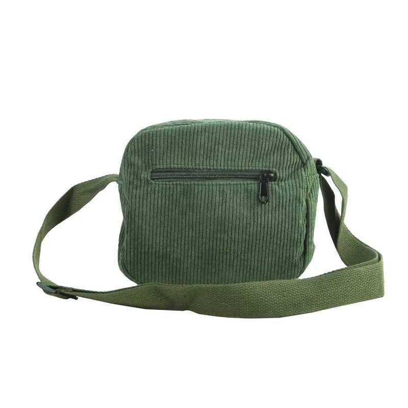 Crossbody Shoulder Bag Corduroy Small Square Casual Commuting_voghion.com