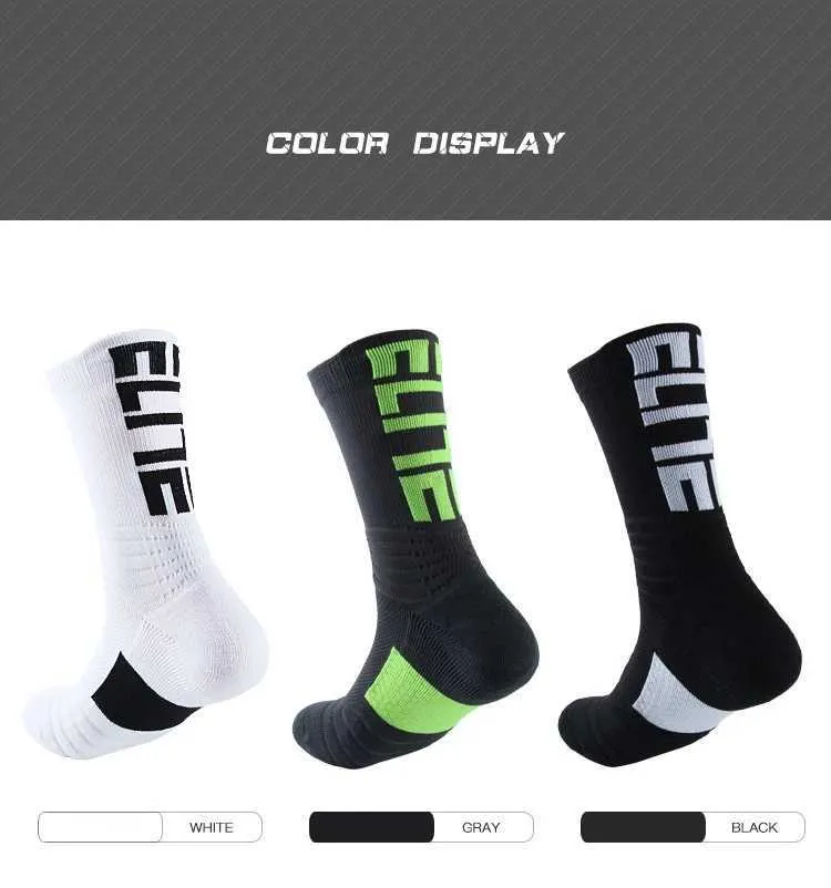 Men's 5Pairs Professional Cotton Basketball Elite Thick Sports Compression Durable Skateboard Towel Bottom Socks_voghion.com