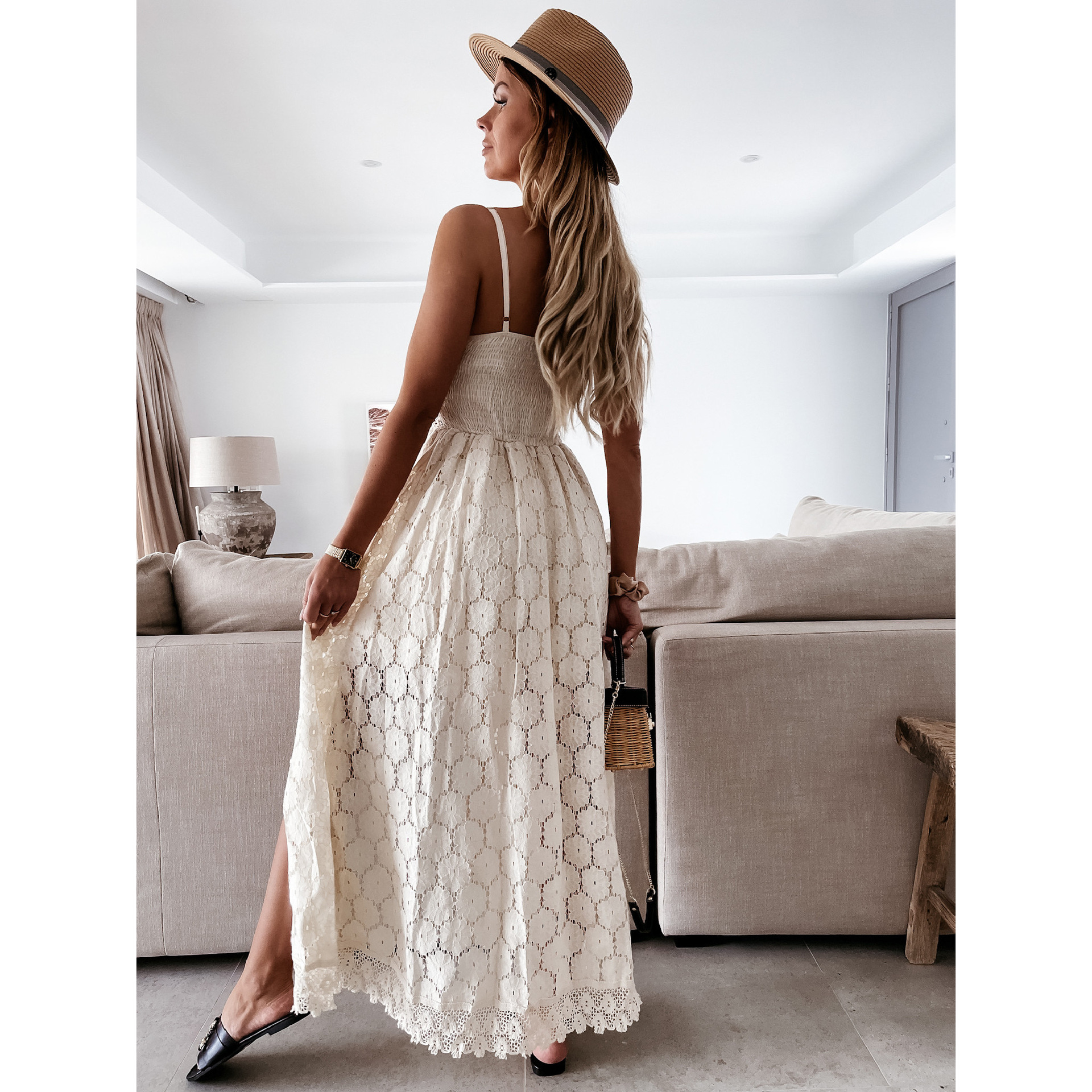 Women's Jumpsuit Sexy Patchwork Camisole Casual Hollow Vacation_voghion.com
