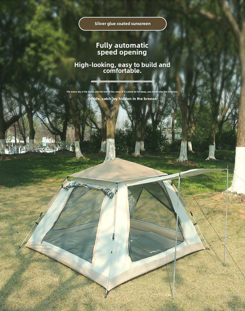 Cort de camping portabil automat, pliabil, cu deschidere rapidă, pentru mai multe persoane, rezistent la ploaie, pe toate părțile, pentru plajă_voghion.com