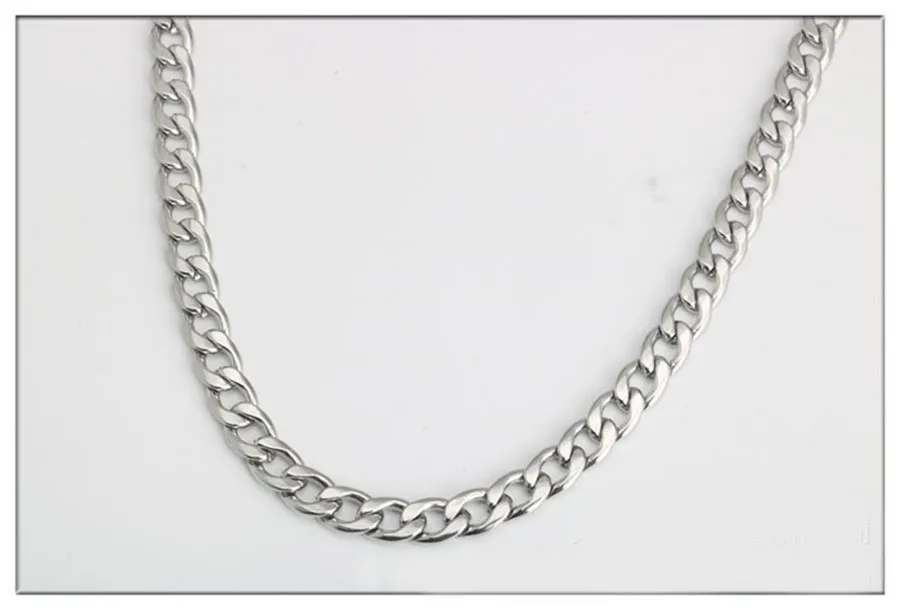 Stainless Steel Cuban Link Chain Necklace For Men And Women_voghion.com