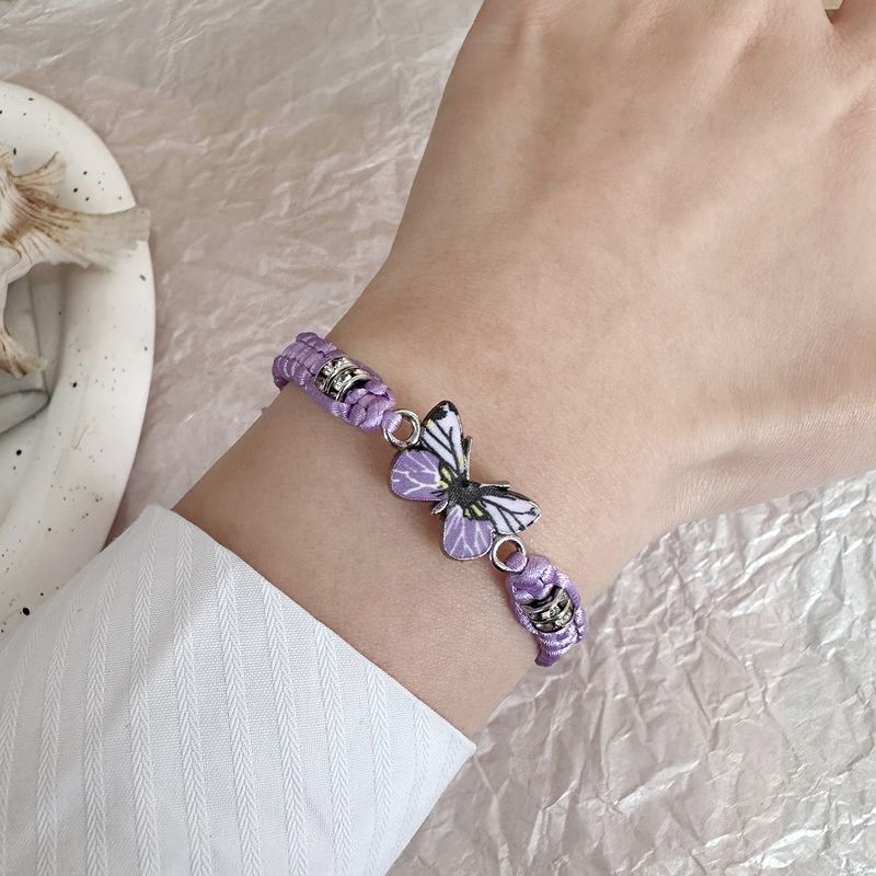 Antieke handgeweven vlinderarmband voor dames in retrostijl, eenvoudig en veelzijdig, verstelbare handgeknoopte sieraden_voghion.com