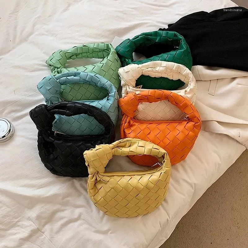 Abendtaschen Damen Schulter PU Leder Handtasche für Frauen 2024 Sommer Weben Handtaschen und Geldbörsen Weibliche Reise_voghion.com