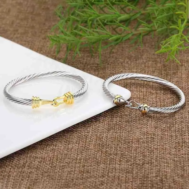 Herresmykker Armbånd Tråd Designer Armbånd Mænd Manchet Kvinde Armbånd Charm Snoet Kabel Sier Udsøgt Enkel_voghion.com