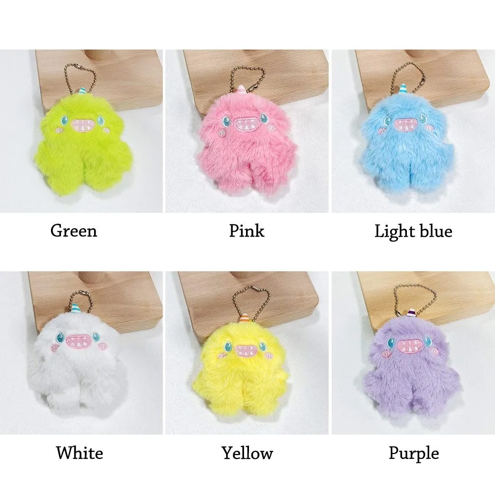 1Pcs Cute Cartoon Fuzzy Plush Phone Key Beaded Keychain For Anti-Lost Chain Hanging Jewelry Bag Accessories_voghion.com