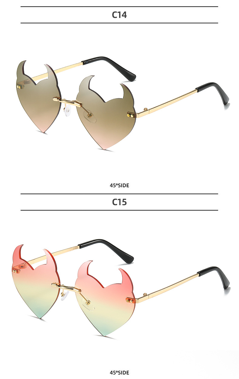 Óculos de sol irregulares sem aro para mulher estilo moda_voghion.com