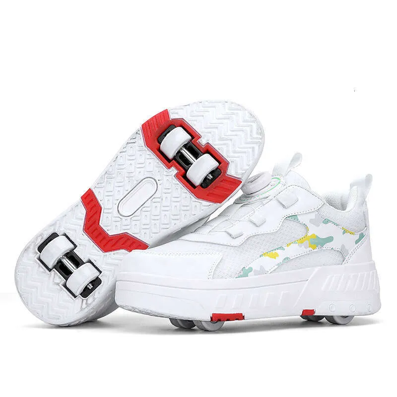 Kids Roller Skate Shoes Boys Girls Fashion Casual Runaway 4 Wheels Deformation Sneakers Adults Teenagers Children_voghion.com