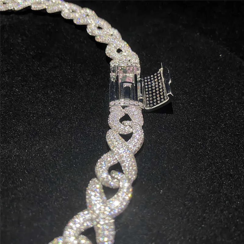 fecho de caixa clássico completo com gelo moissanite cubano Link Fine Hip Hop Homens Jóias Colar Cubano Bling Diamante Corrente_voghion.com