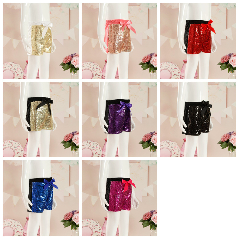Mother&Kids Children's sequin shorts bow cotton close-fitting cotton boxers_voghion.com