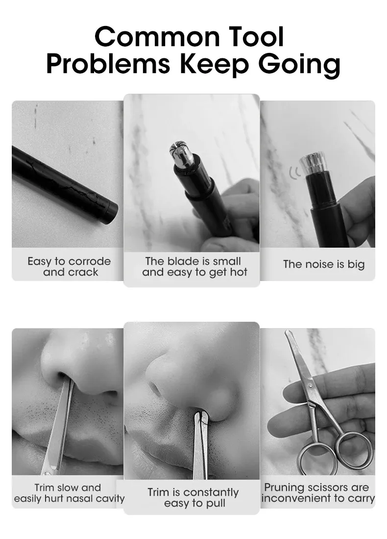Metal Nose Trimmer - Battery Operated_voghion.com