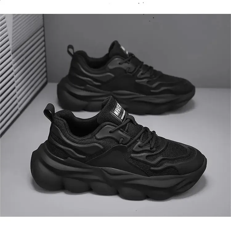 Versatile Spring Leisure Sport Running Sneakers Breathable Mens Lightweight Thick Bottom Trendy Shoes 241015_voghion.com