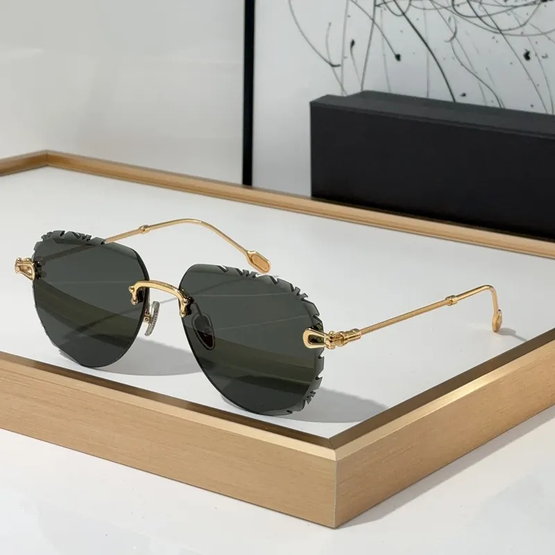Designer Rimless Oval Sunglasses For Men And Women Uv Protection_voghion.com