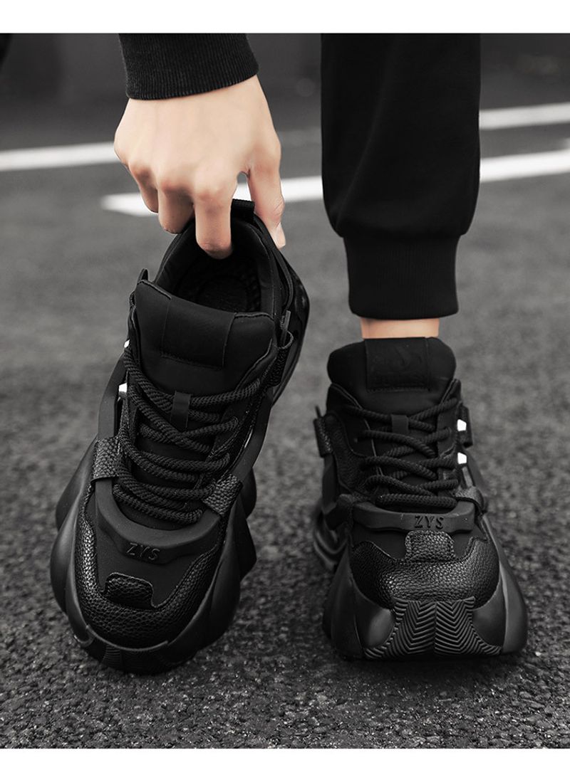 2024 Malé bílé boty Black Knight Nové boty s větruodolnou silnou podrážkou Inner Elevation Casual Work Daddy Shoes_voghion.com