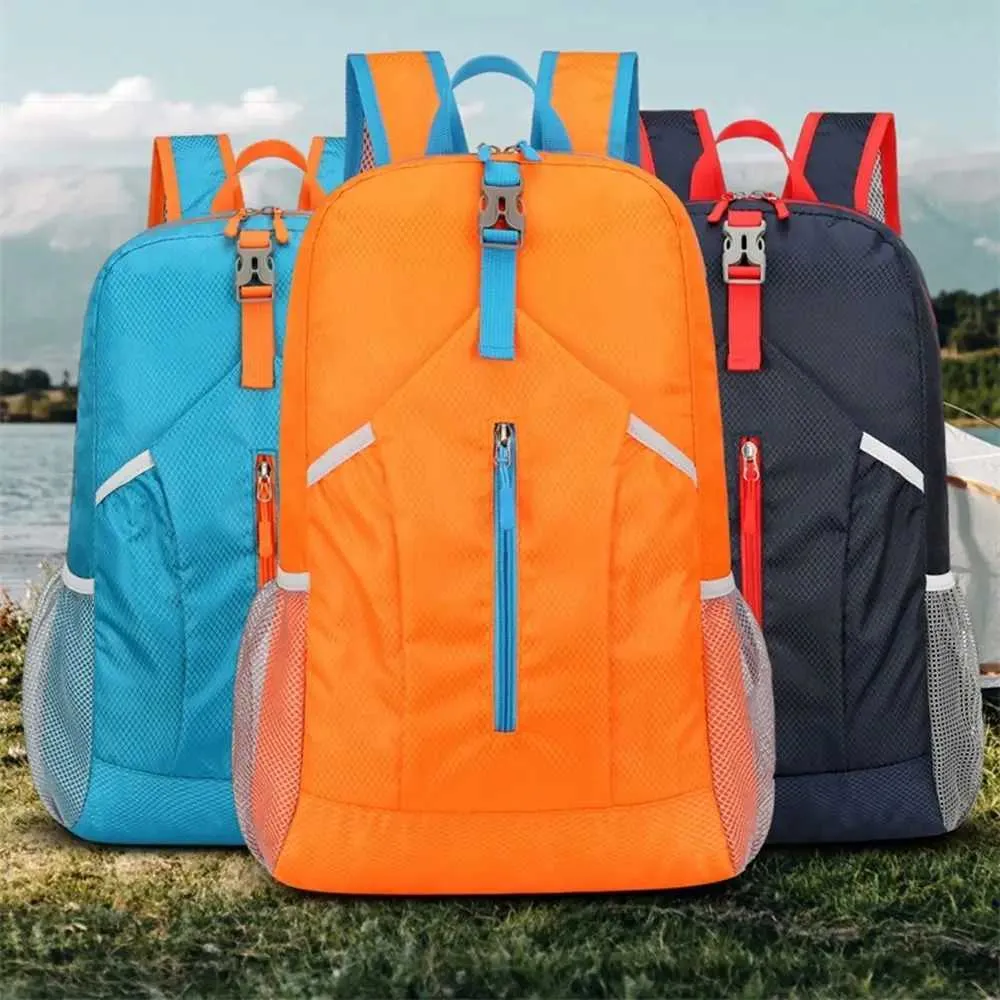 Sac à dos de sport d'extérieur imperméable à l'eau, sac d'alpinisme Oxford de grande capacité, sac de voyage léger et pliable à la mode_voghion.com
