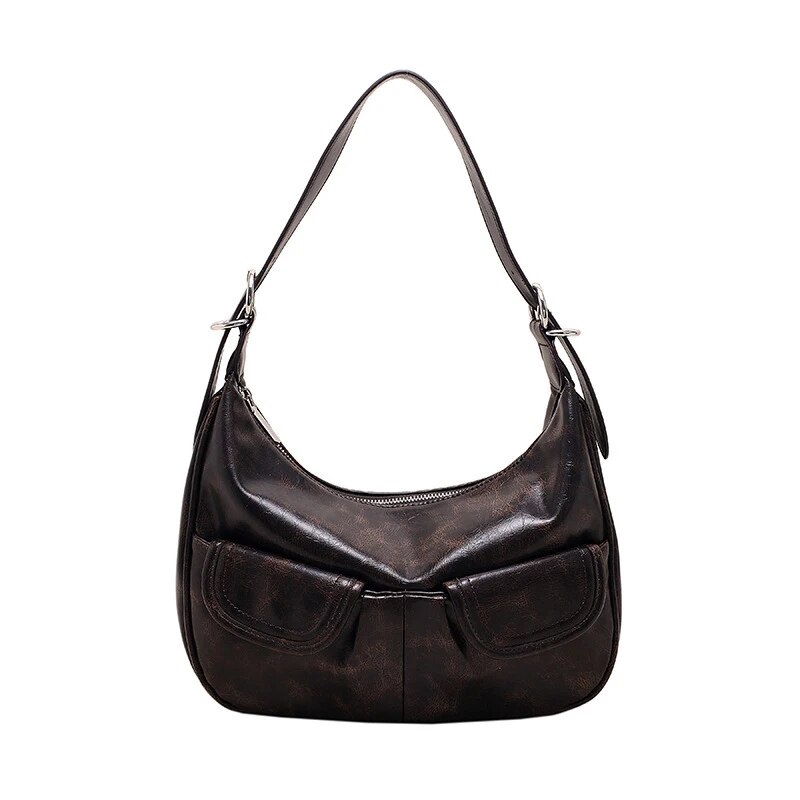 Ladies Solid Color Shoulder All-match Simple Multifunction Handbags Large Capacity Underarm Bags for Women Hobo Purse_voghion.com