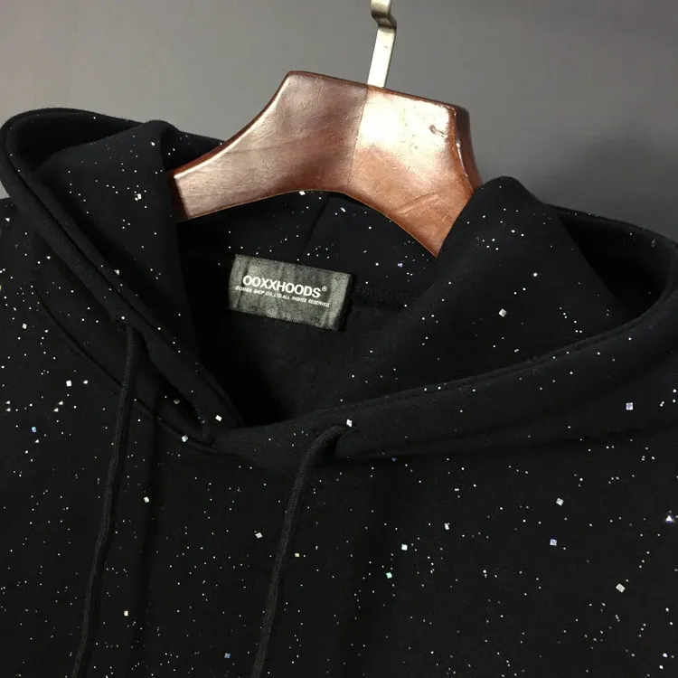 Autumn Winter Fashion Glitter Loose Fit Veet Patch For Couples Long Sleeve Pullover Streetwear Mens Hoodie 241127_voghion.com