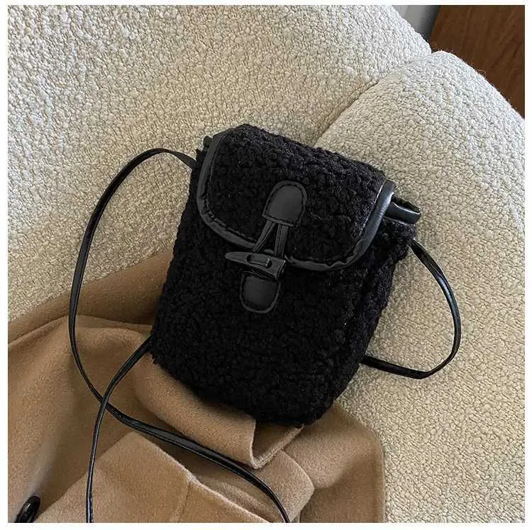 Plüss Crossbody divatos téli női válltáska és kézitáska anya gyerek táskák lánynak C241212_voghion.com