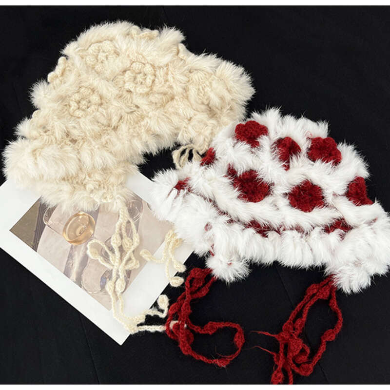 2024 New Rabbit Fur Knitted Woolen For Women's Autumn And Winter Atmosphere, Taking Pictures To Keep Warm,_voghion.com