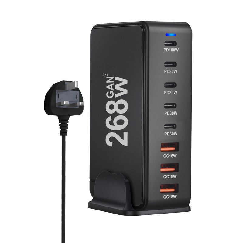 Încărcător de birou multifuncțional de mare putere, 240W GaN Multiport 268WPD, nou_voghion.com