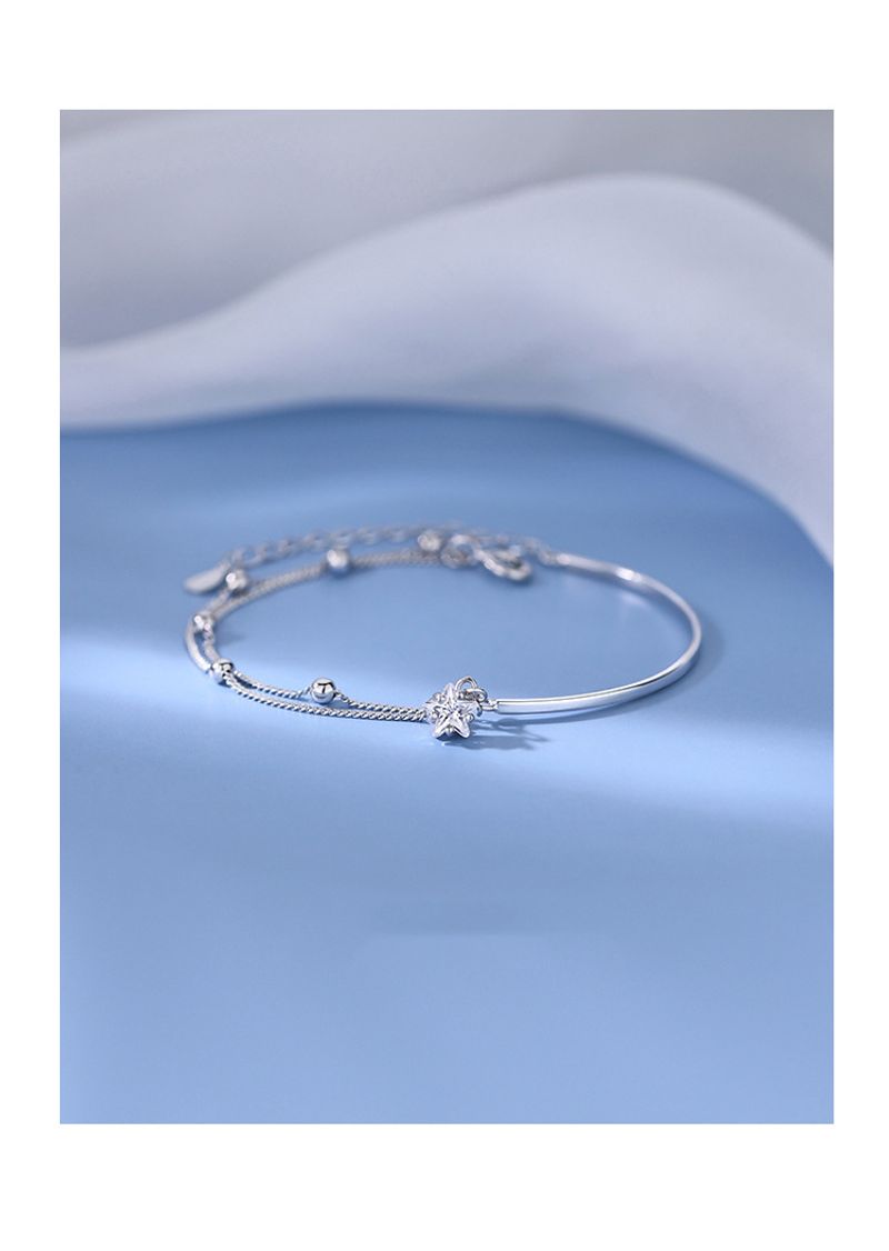 Star Half Bracelet Girl Plated Pure Sier Small And Simple Internet Celebrity Instagram Double Layer Handpiece_voghion.com