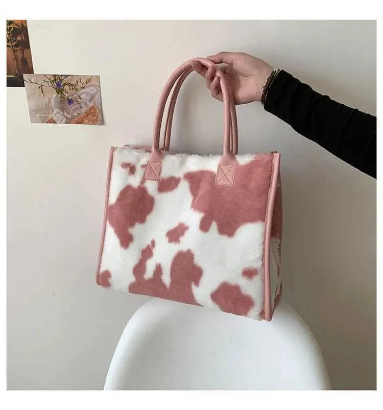 Leopardmönstrad handväska Modern för kvinnor Pendling Plyschväska Designerväskor Handväskor Bolsos De MujerC241031_voghion.com