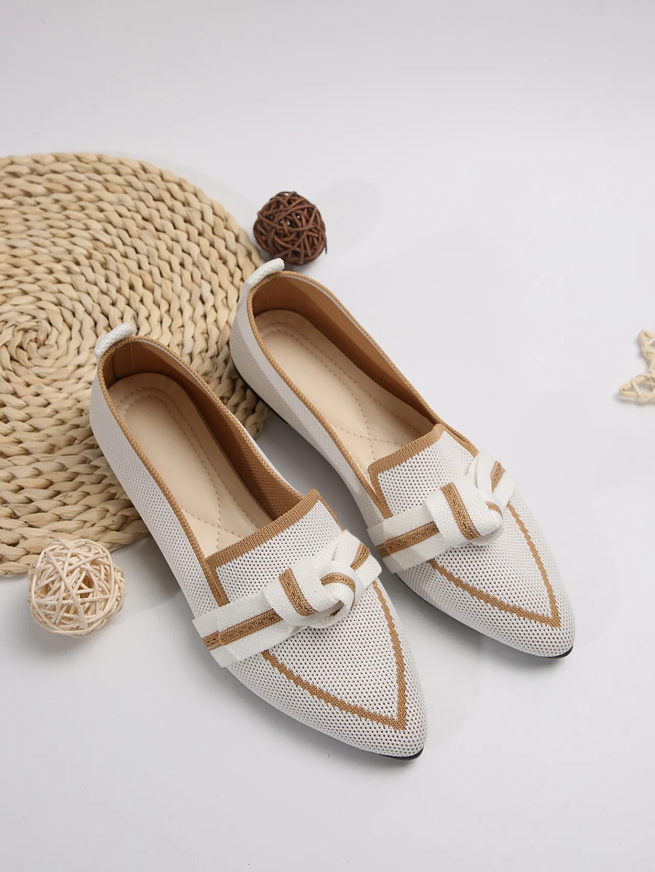 Damen Freizeitschuhe Flach Mit Schleife Für Bequemes Pendeln_voghion.com