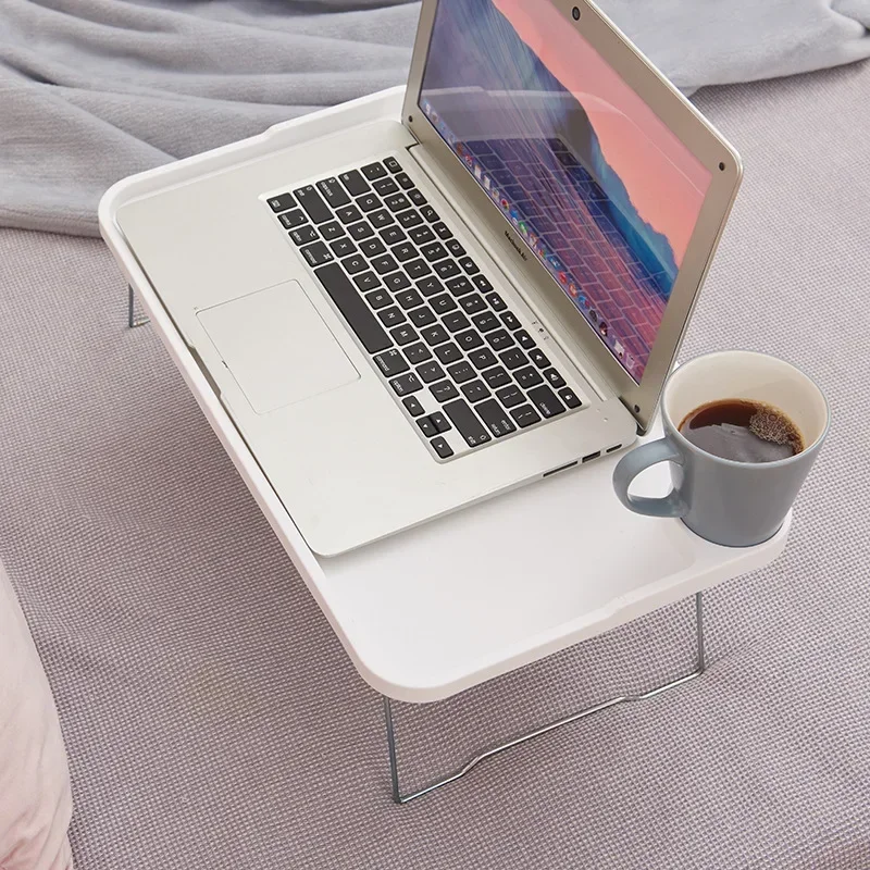 Tragbarer, faltbarer Laptoptisch mit Getränkehalter, stabiler Betttisch mit Sofa für Studentenwohnheime – ideal für Faule._voghion.com